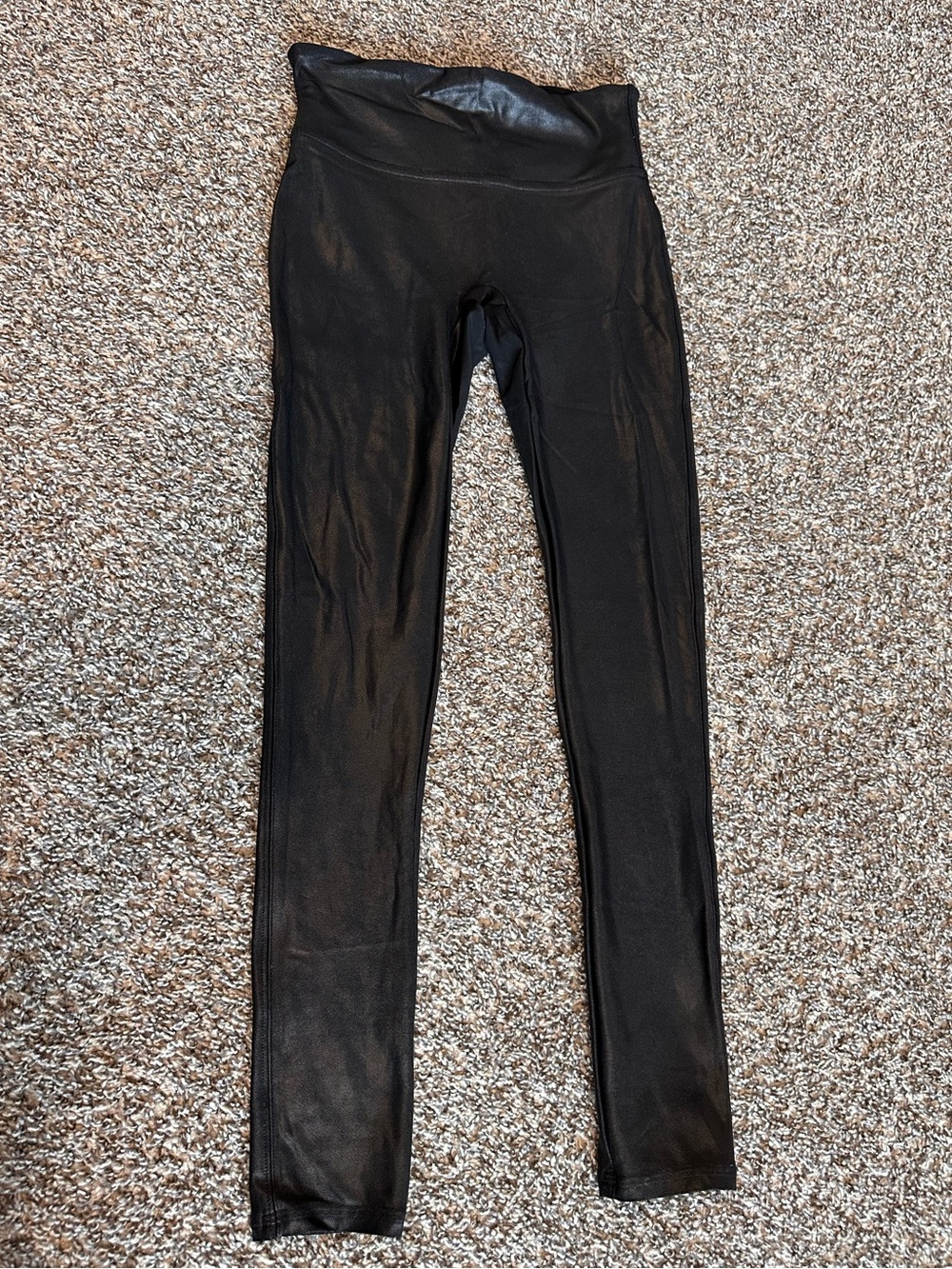 Spanx Black Faux Leather High-Waist Leggings